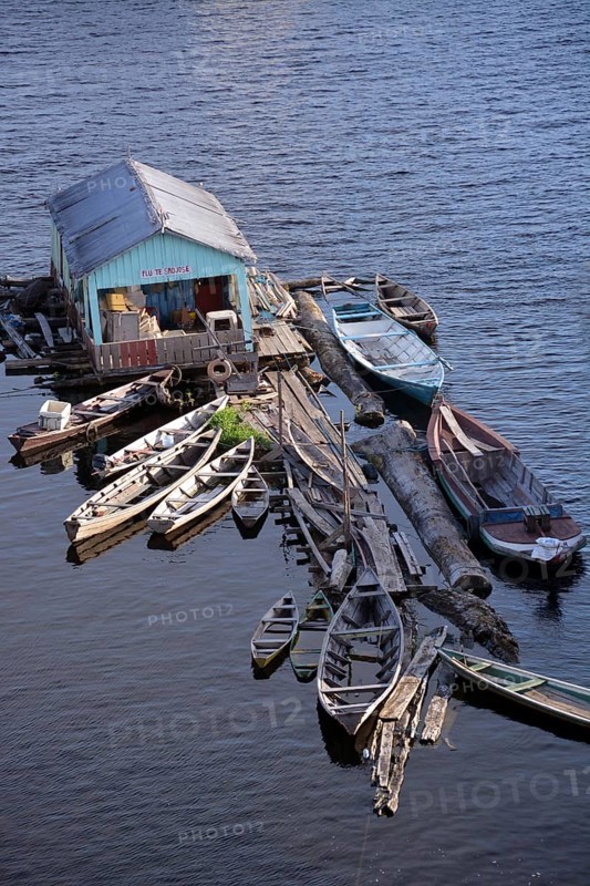 Typical floating house for the Amazon