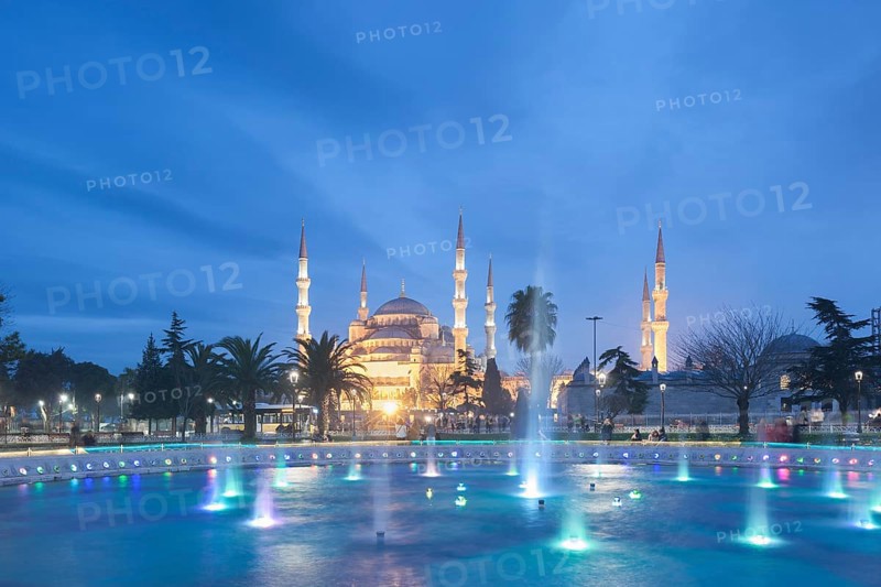 The Blue Mosque at night