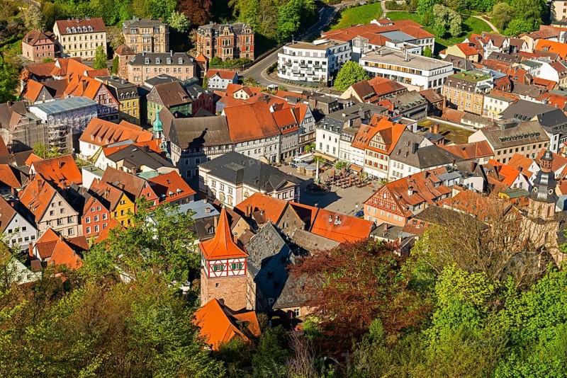 View of market square and Red Tower