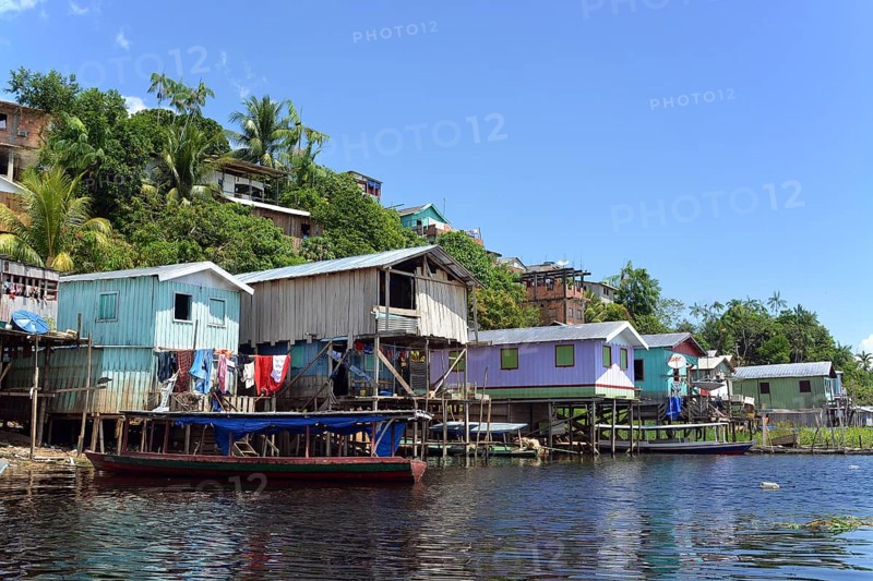 Favela riverside slum in Amazonia