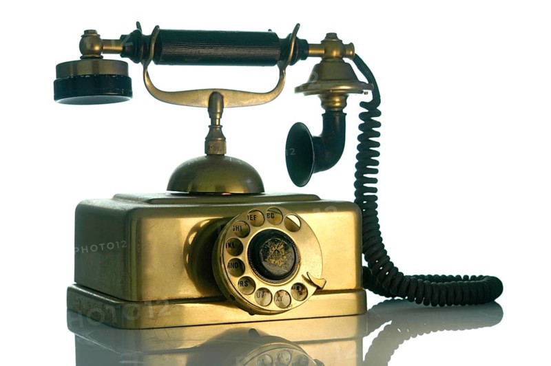 Old brass telephone