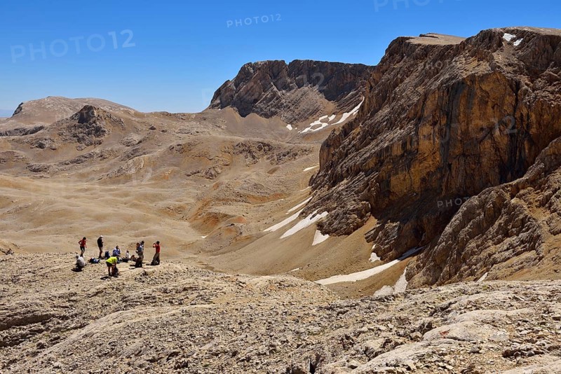 Group of people hiking on Yedigoller Plateau