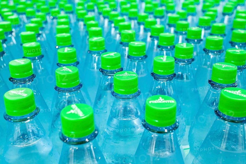Mineral water in PET bottles