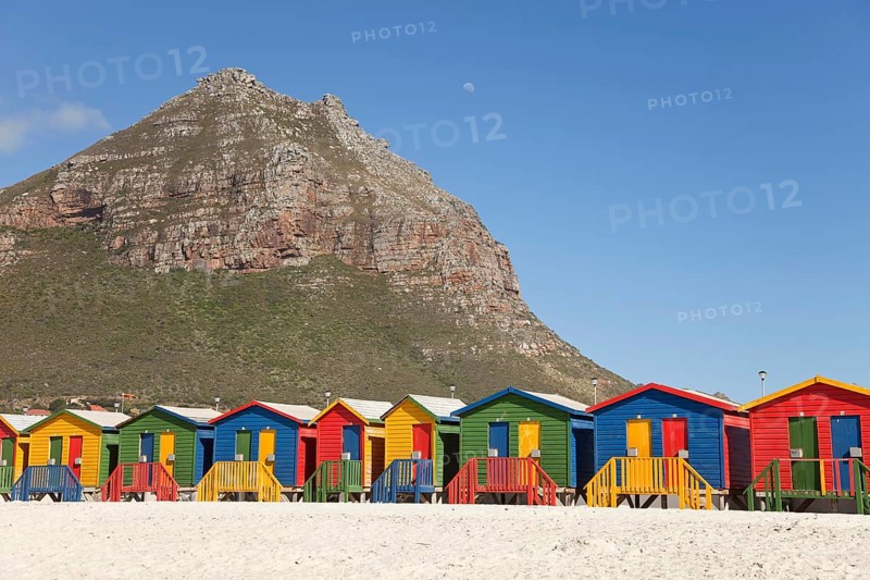 Colourful beach houses in Muizenberg