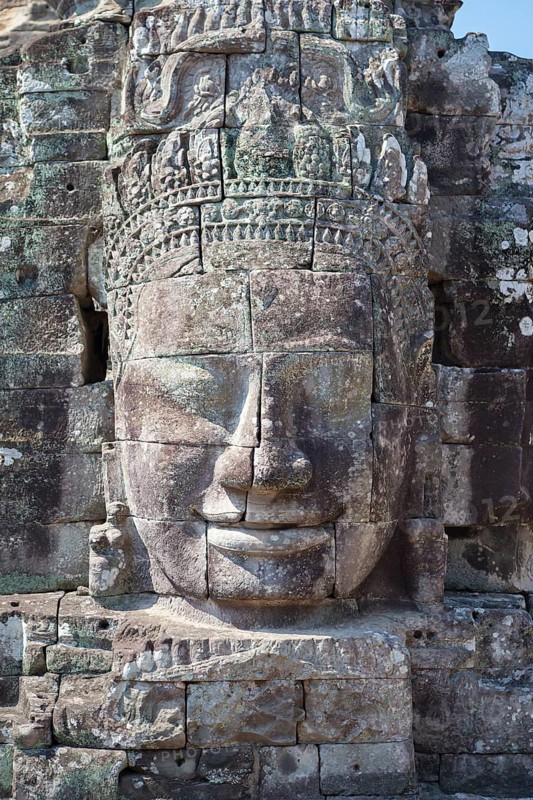 Stone face of Avalokiteshvara
