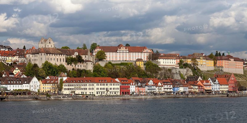 View of the town with Burg Meersburg