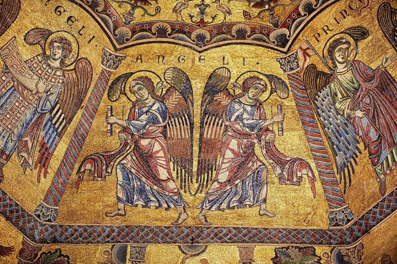 Medieval mosaics on the ceiling of the Baptistry of Florence Cathedral