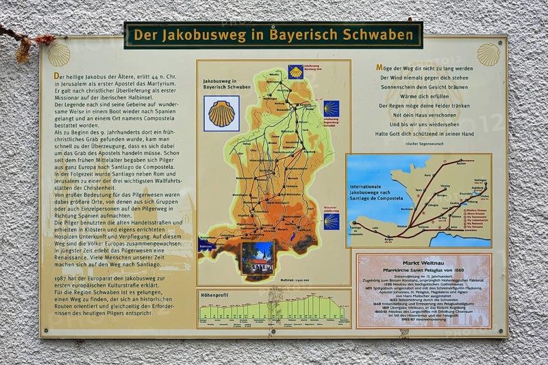 Map of the Way of St. James in Swabia