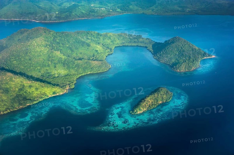 Coastal landscape with coral reefs
