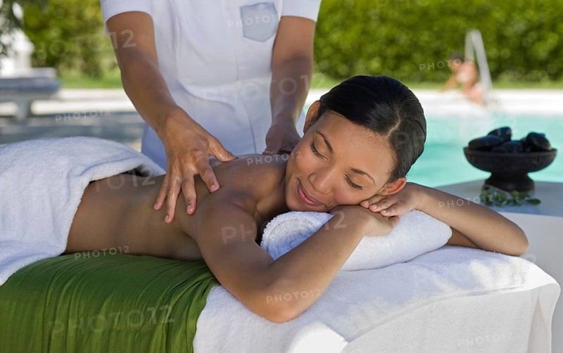 Woman enjoying a wellness and spa treatment
