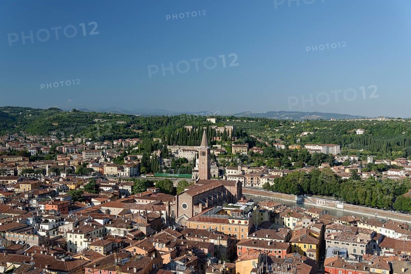 View from Torre dei Lamberti over the city with Verona Cathedral
