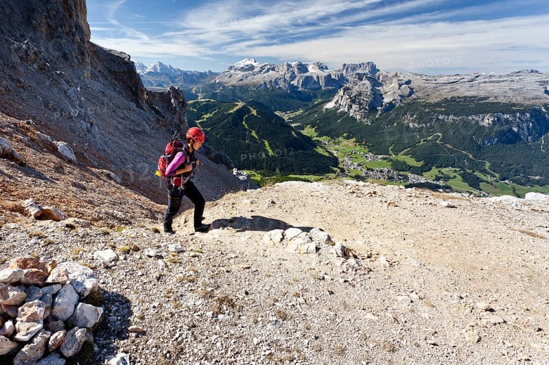 Climber on the Kreuzkofelscharte