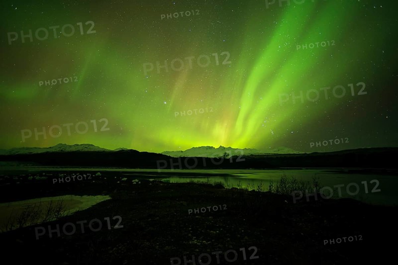 Aurora borealis over College Fjord