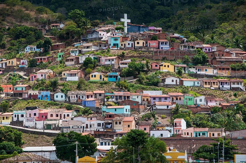 Townscape with colourful houses