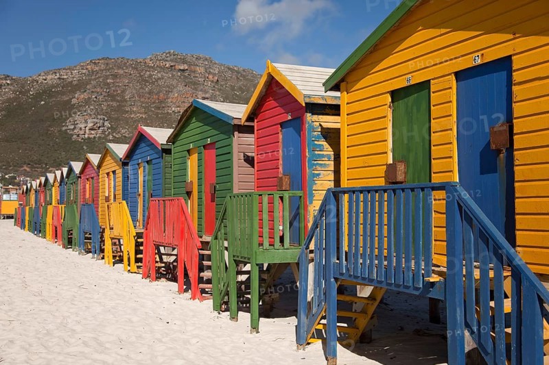Colourful beach houses in Muizenberg