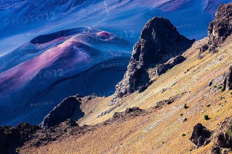 Volcanic crater landscape at the summit of Haleakala Mountain