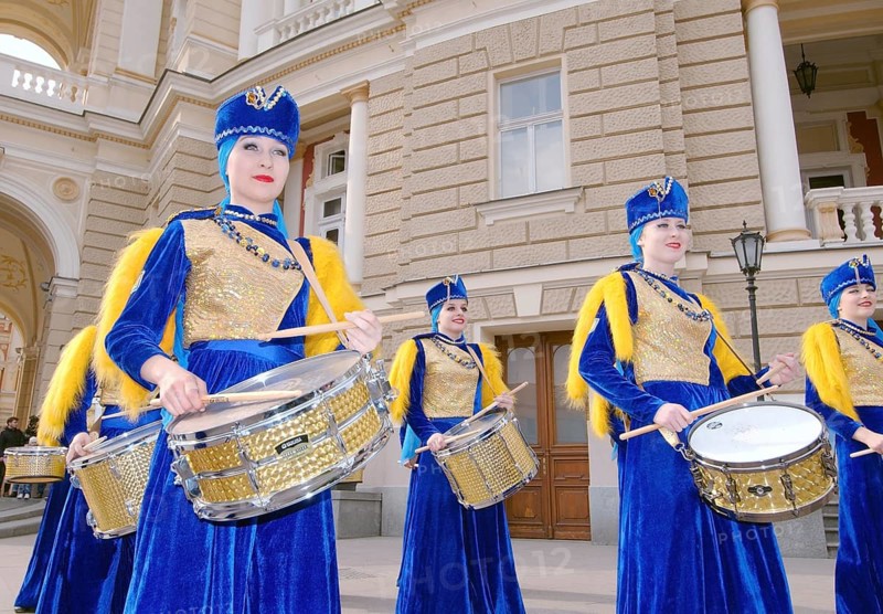 Group of drumming women