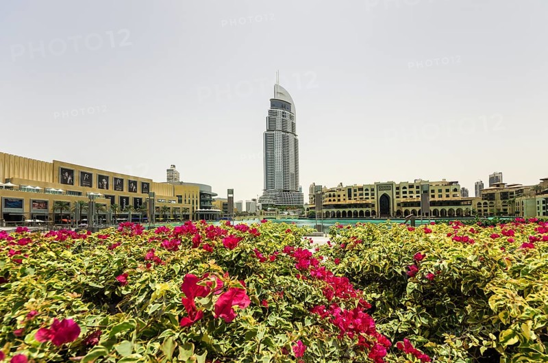 The Dubai Mall with the The Address Downtown Dubai skyscraper
