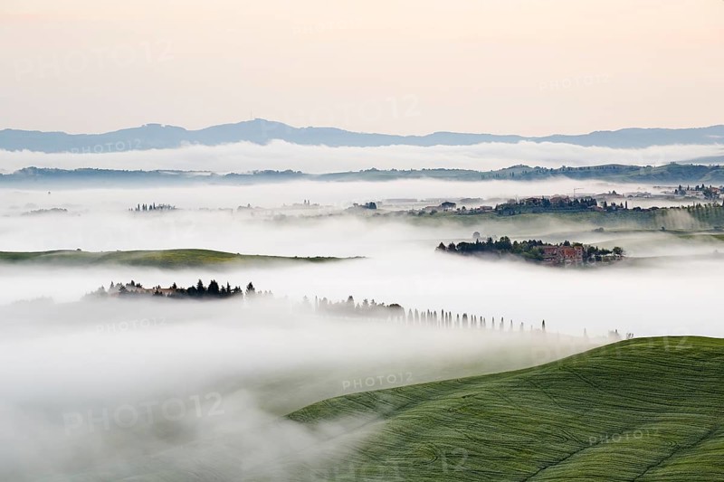 Fog in the valleys of the Crete Senesi