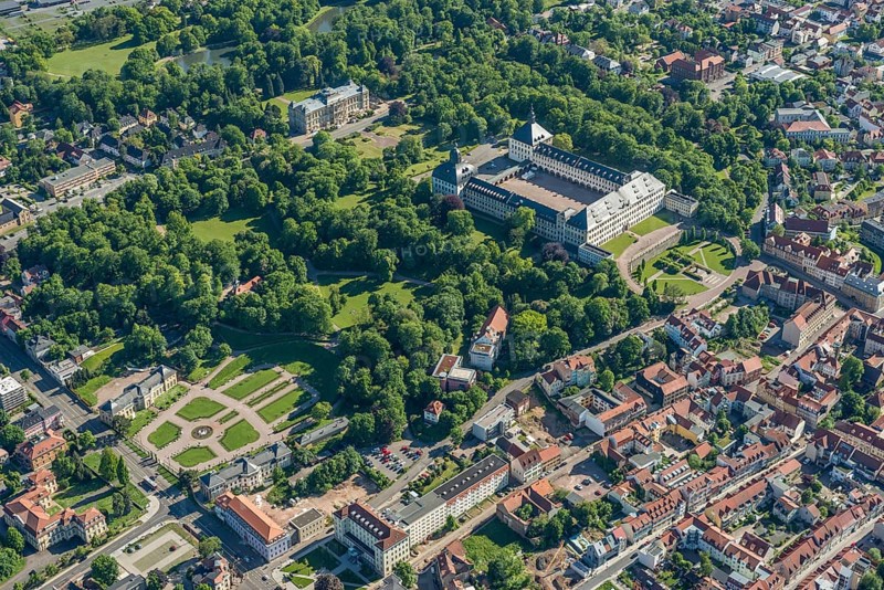City view with Friedenstein Castle and park