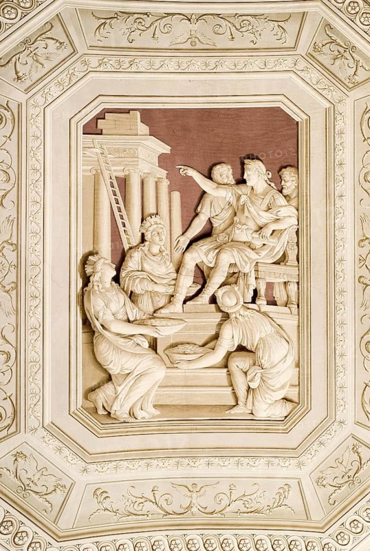 Illusionistic ceiling frescoes in the Galleria degli Arazzi