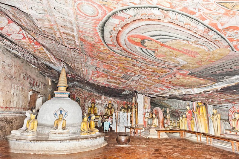 Fully painted interior room of the cave