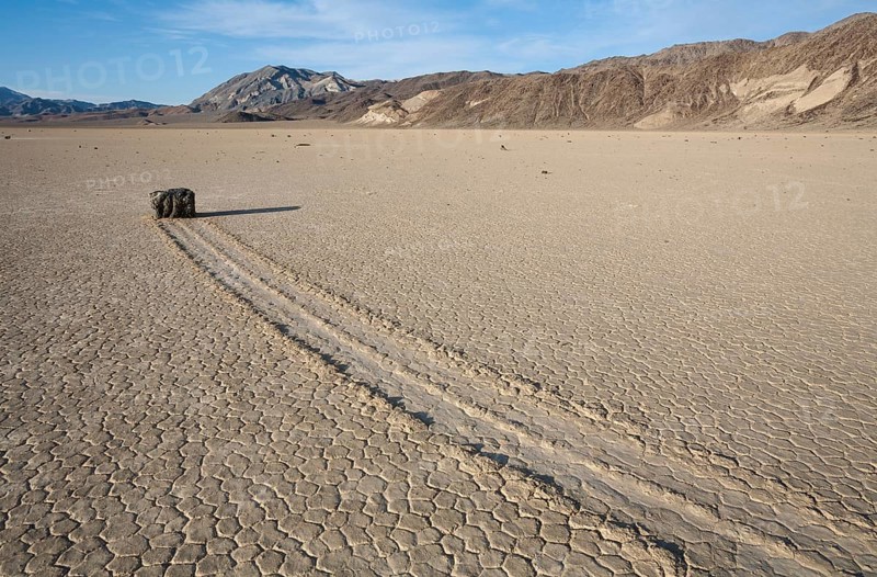 Track created by one of the mysterious moving rocks at the 'Racetrack'
