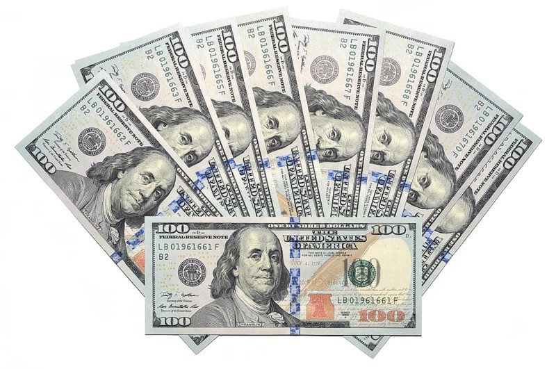 New 100 US dollar banknotes