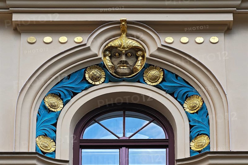 Decorative element above a window