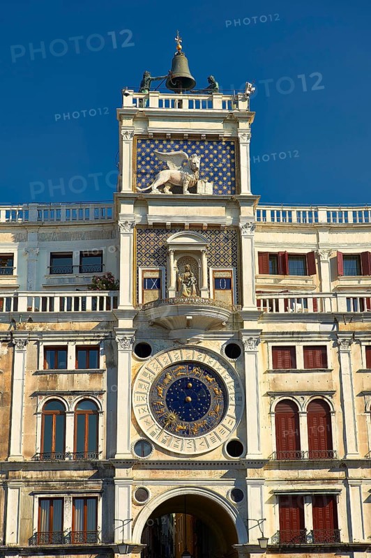 The renaissance clock tower of Torre dell' Orologio