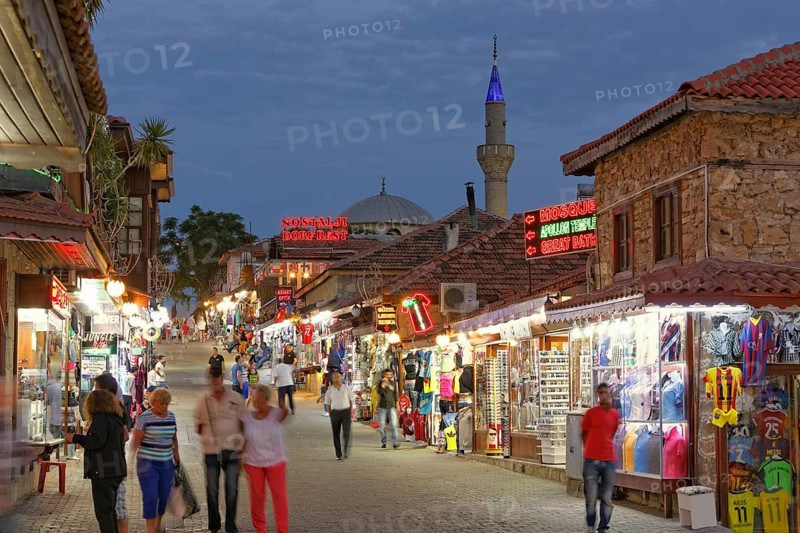 Old street with shops and the Selimiye Mosque