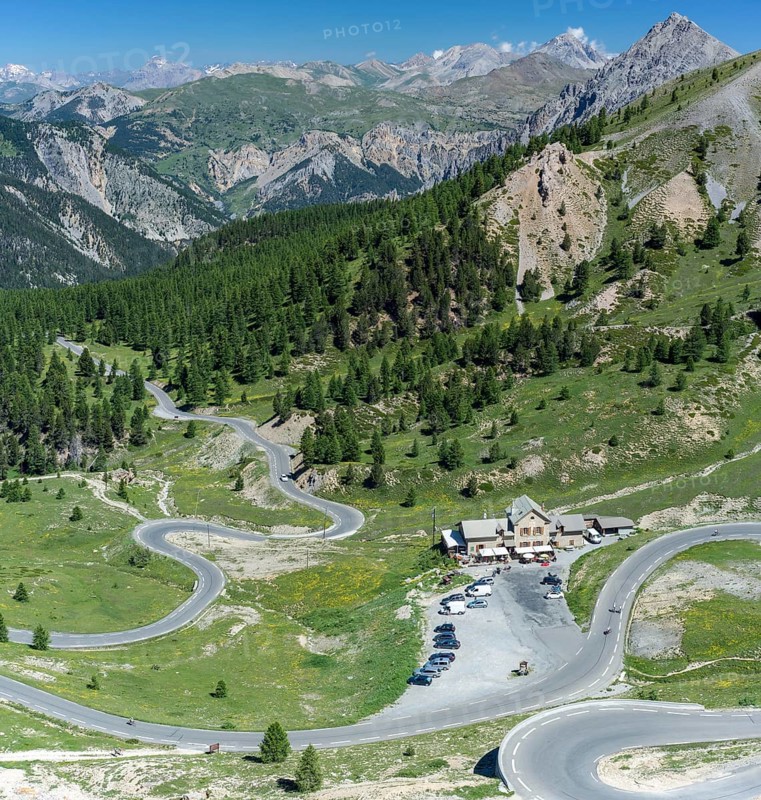 Route des Grandes Alpes mountain road at Refuge Napoleon