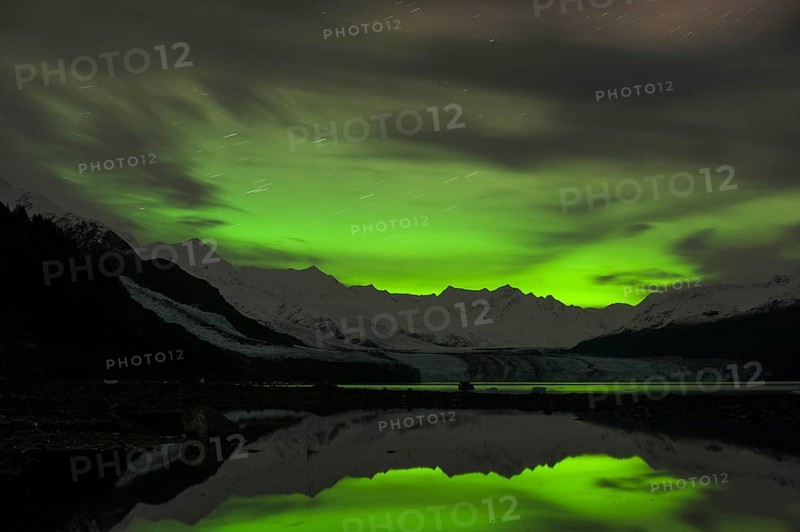 Aurora borealis over College Fjord
