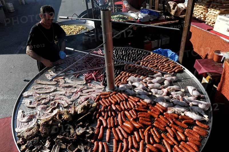 Giant barbecue at the annual All Saints Market in Cocentaina