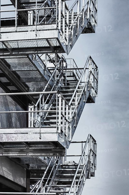 Exterior steel staircases