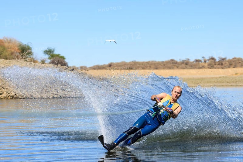 Man water skiing on a monoski