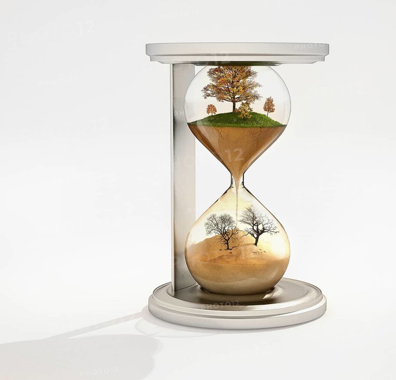 Nature running through an hourglass