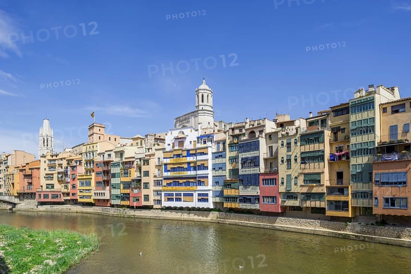 Residential buildings on the Onyar River