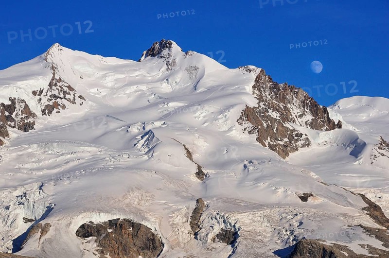 Moonrise over Monte Rosa with Dufour Peak
