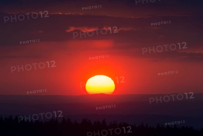 Evening sky with sunset and clouds