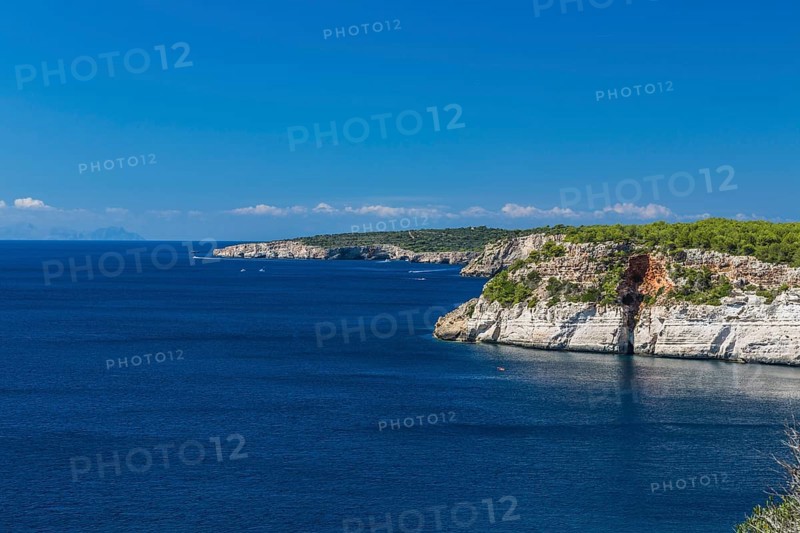 Coastline at the Morro del Levante lookout point near Cala Galdana