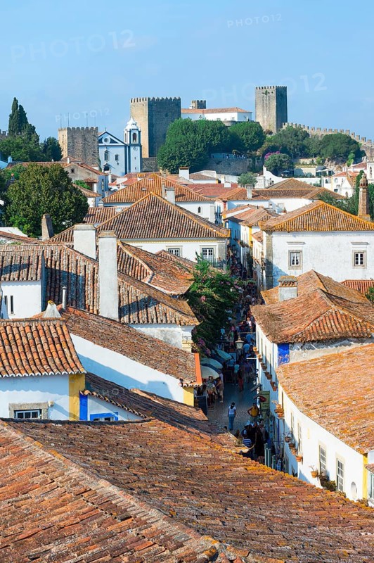 View over the rooftops of Obidos