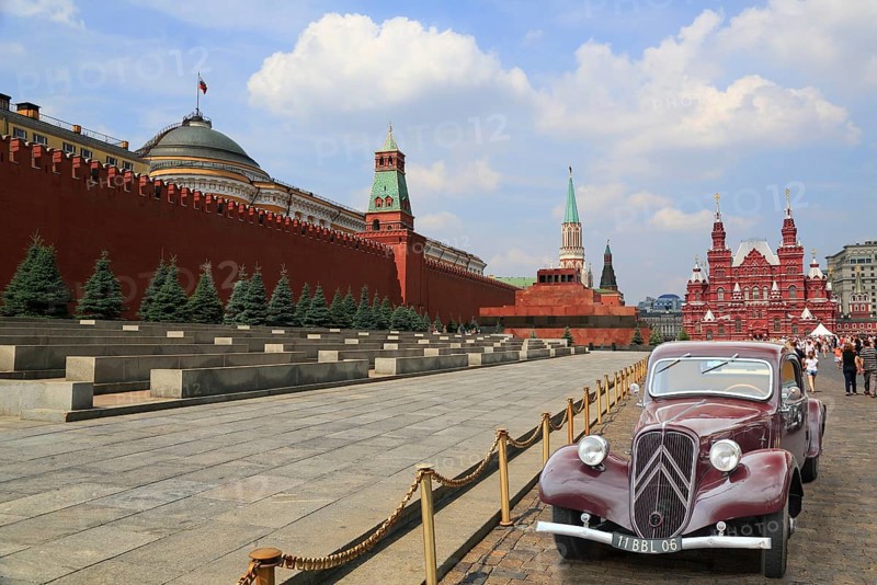 Citroen classic car parked on the Red Square