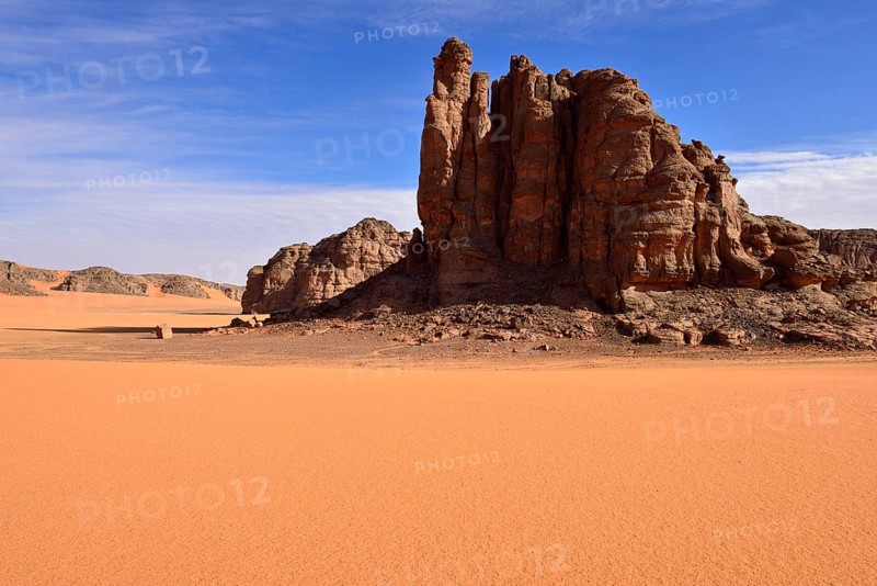 Rocks and sand dunes at Tin Merzouga