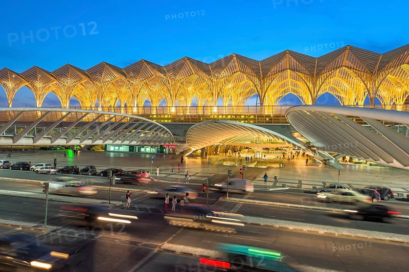 Gare do Oriente train station at twilight