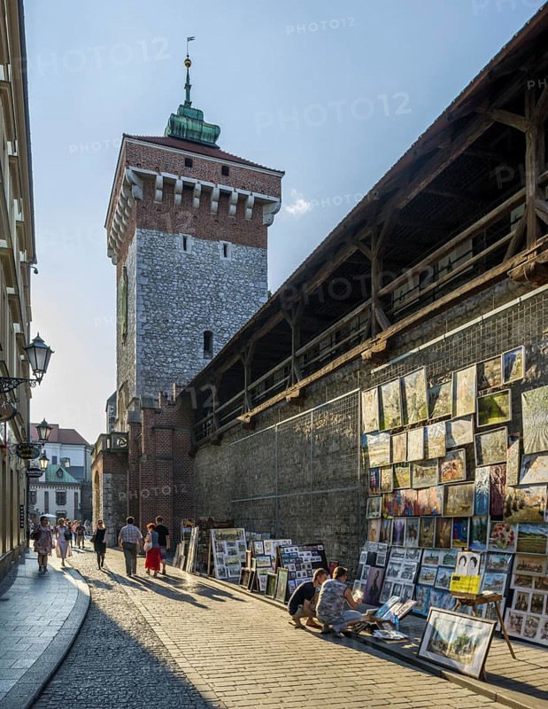 Artist selling his paintings at the old city walls