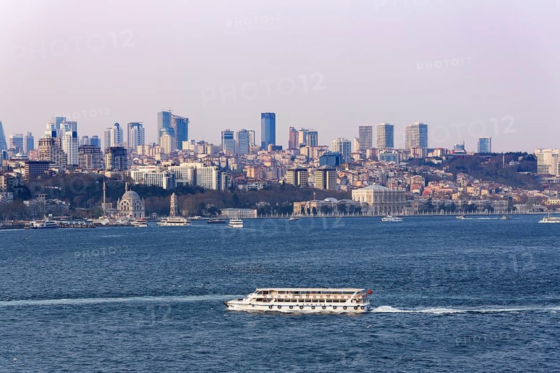 Districts Besiktas and Sisli with Dolmabahce Palace