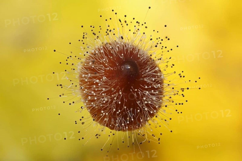 Bonnet Mould (Spinellus fusiger) growing on a Bonnet mushroom (Mycena)