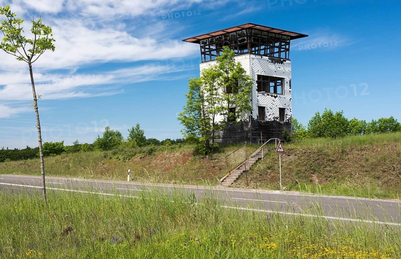 Old border tower on country raod