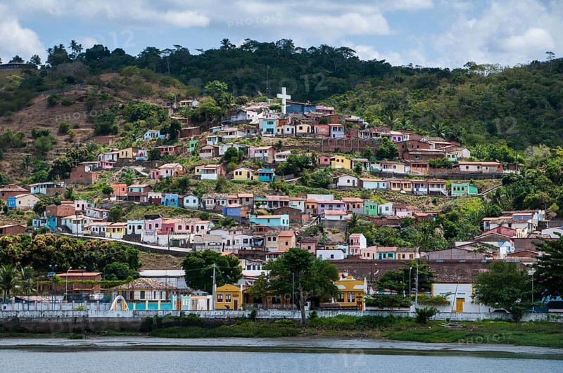 Townscape with colourful houses